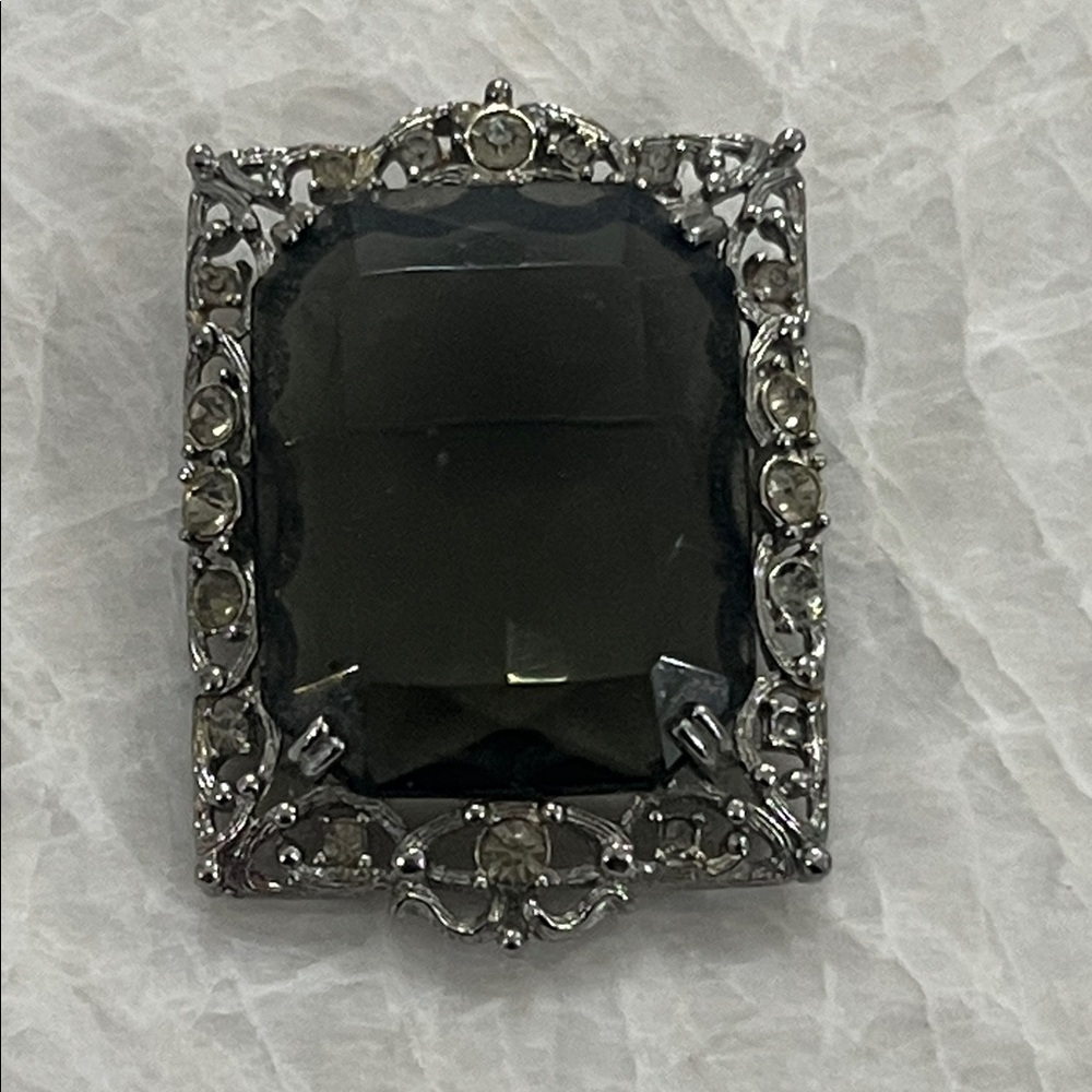 Vintage Sarah Coventry Celebrity Huge Brooch/Pendant SMOKEY TOPAZ